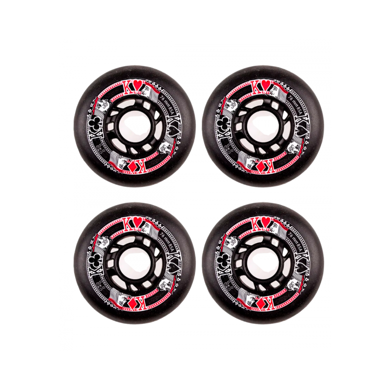 FR Ruedas Street Kings 76mm 85A Black- Set 4 de Ruedas
