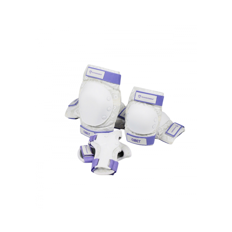 Flying Eagle COBET Blanco/Purpura Kit de Protecciones para patines